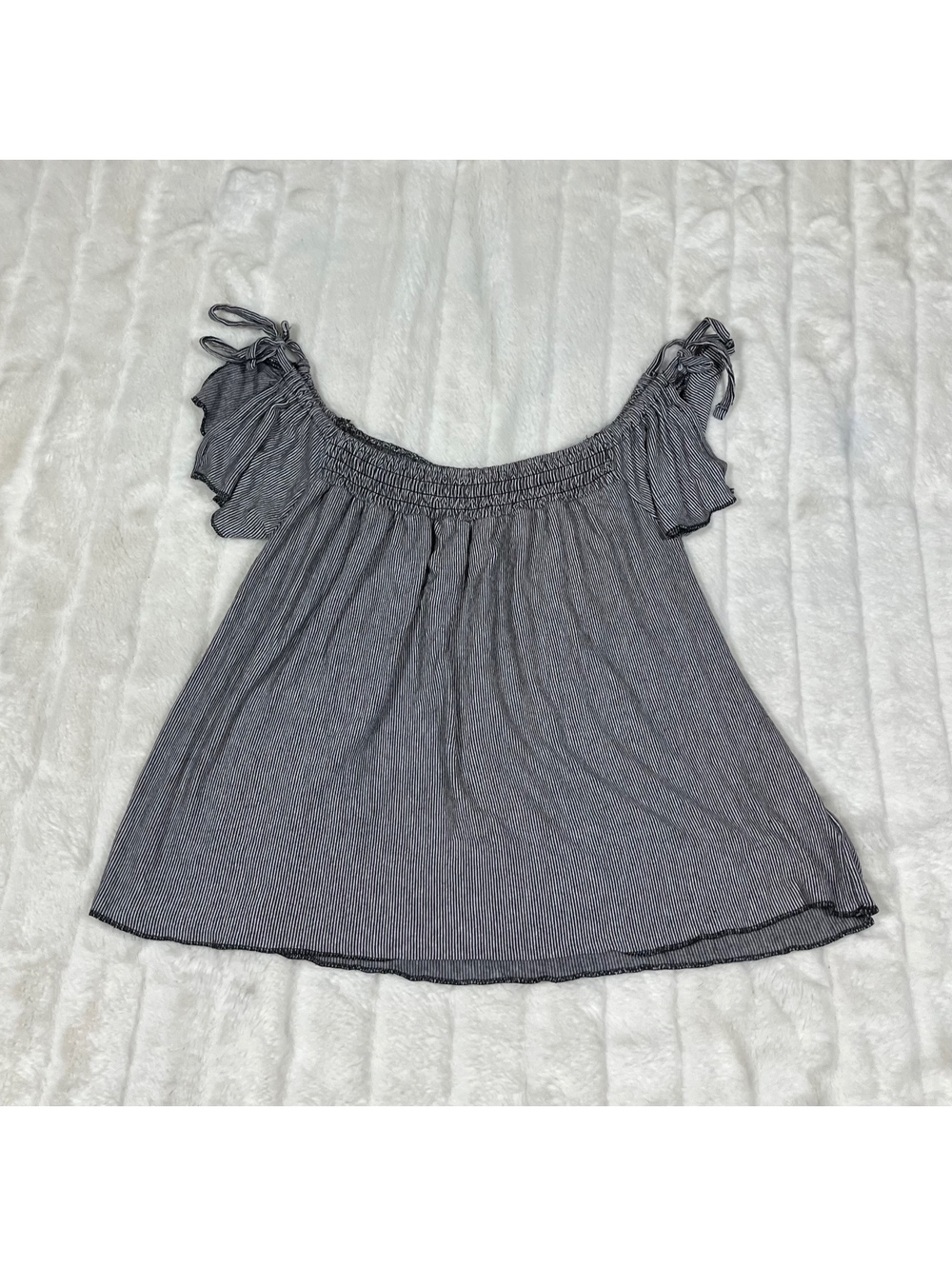 American Eagle XS Soft Sexy Black White Striped Slim Stretchy Fall Spring Top